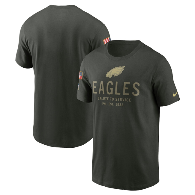 Men's Philadelphia Eagles Forest Green 2025 Salute to Service Sideline Primary Edge Dri-FIT T-Shirt